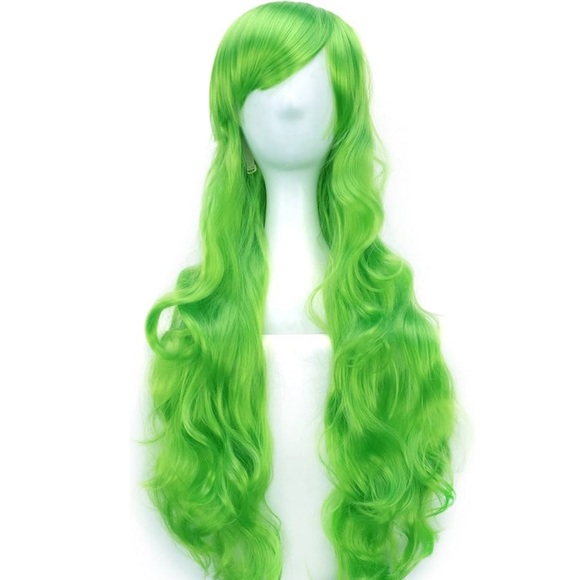 New in Package Long Curly Natural Hair Cosplay Wig with Bangs Colorful Halloween - Picture 2 of 8